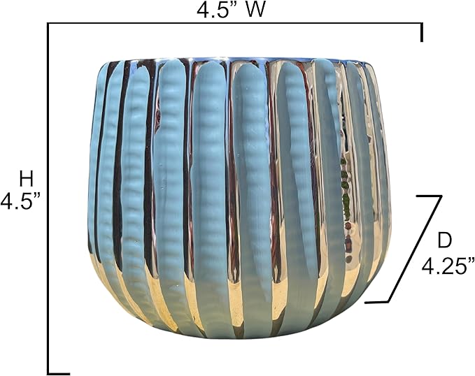 Admired By Nature 4" Ceramic Flower Planter, Ceramic Pot Planter, Indoor Ceramic Bowl, Houseplant Ceramic Pot, Decorative Planter for Indoor Plant Succulent Plant Home Décor, Lightweight, Blue