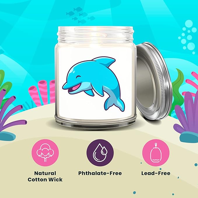 1OAK Lavender Scented Candles - Dolphin Candle - Dolphin Gifts for Women Adults - Made in USA