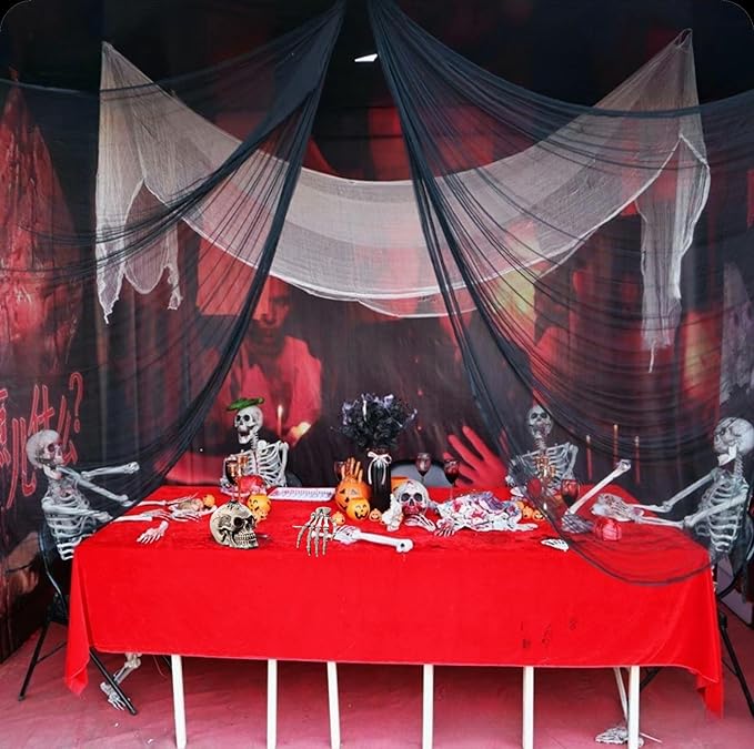 Halloween Black Creepy Cloth 315 x 79 inch Spooky Halloween Decoration for Haunted Houses Outdoor Party Supplies