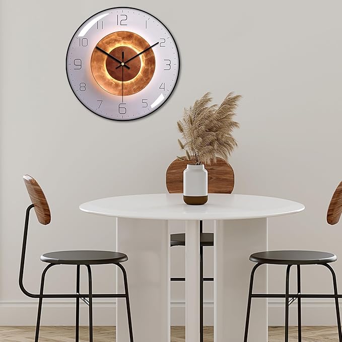 Ergocar Wall Clock, Art Deco Wall Clock, Non-Ticking Silent Modern Metal Wall Clock, Suitable for Living Room, Bedroom, Office,Study Room