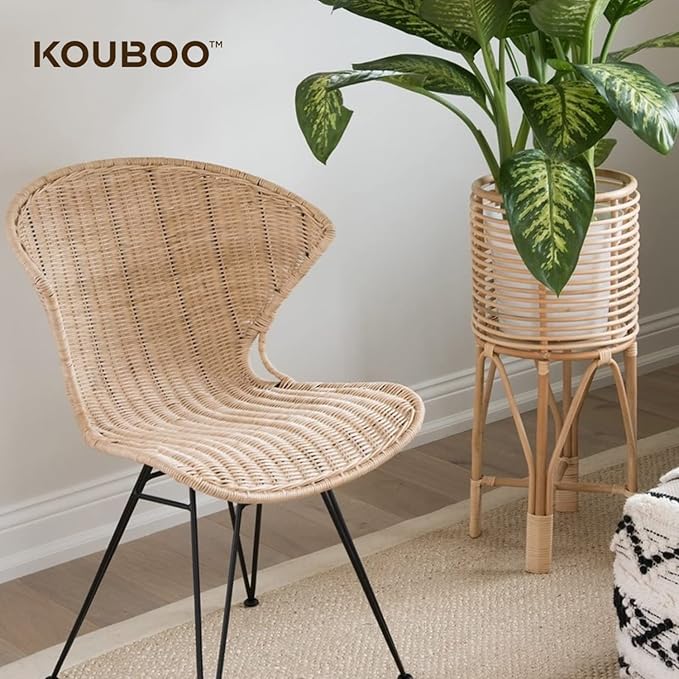 KOUBOO Rattan Indoor Plant Stand, Medium, Natural Planter, Brown