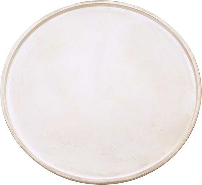 DN DECONATION White Wood Tray, Large Decorative Tray for Coffee Table, Ottoman, Decorative Round Trays, Accent Tray for Dining Room, Living Room, Farmhouse Decor