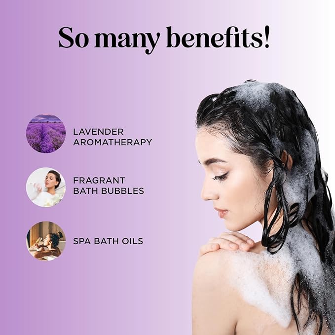 Premium Lavender Bubble Bath Soak - Aromatherapy Soap and Luxury Oil for Dry Skin - Moisturizing and Relaxing Bath for Adults With Aromatherapy Oils for Self Care