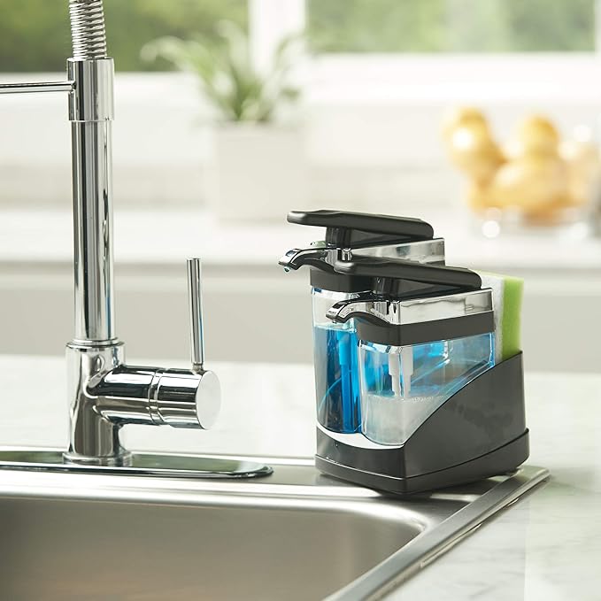 Casabella Sink Sider Duo with Sponge - (Black & Chrome Plating)