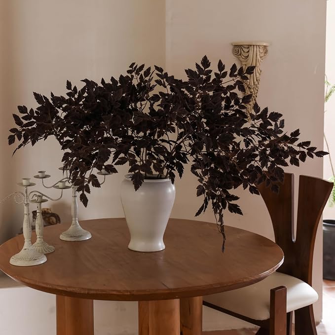 MISSPIN Artificial Fall Leaves Stems, 8 PCS Fall Decorations for Indoor Outdoor Halloween Thanksgiving Farmhouse Arrangement Decorations for Front Door Wedding Centerpieces in Autumn