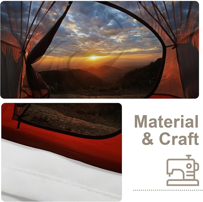BaoNews Blue Night Camping Tapestry,Red Sunset Large Wall Hanging Polyester Tablecloths Tapestry Bedroom Room Living Room Dorm 59.1 x 82.7 Inches