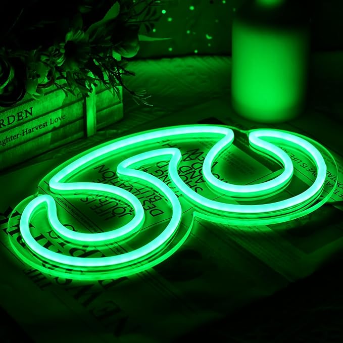 Gaming Scholar Neon Sign for Wall Decor, 12.8" x 7.8 ", Line Length 75", Dimmable, USB Powered, Green Neon Light for Bedroom, Game Room, Birthday Decorations