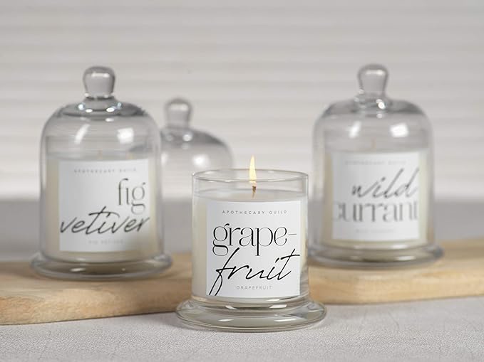 Zodax Grapefruit Apothecary Guild 10 Ounce Scented Jar Candle with Dome