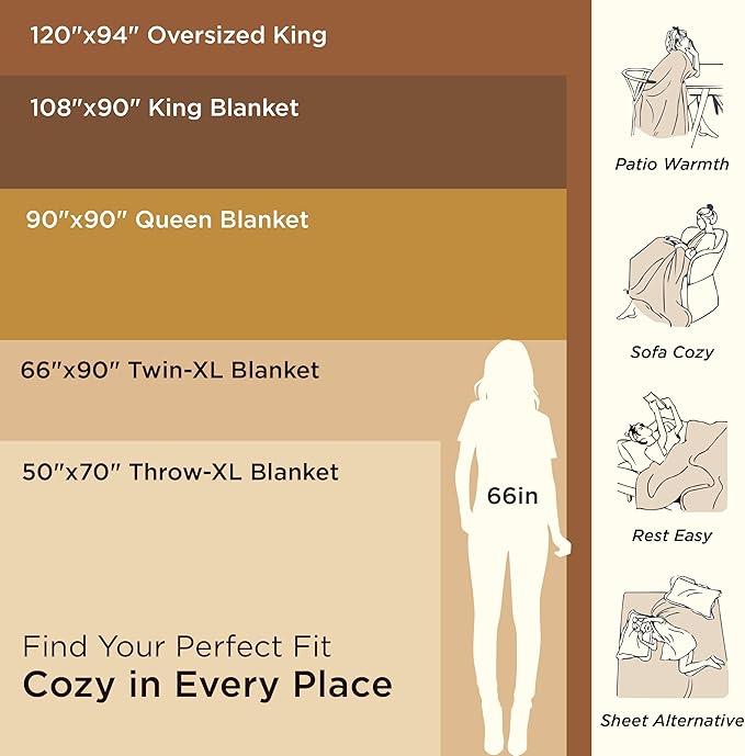Bedsure 100% Cotton Large Blanket Oversized King for Bed 120x94 inches - Breathable Soft Cozy Herringbone Woven Blanket for Summer, Couch Cover, Grey