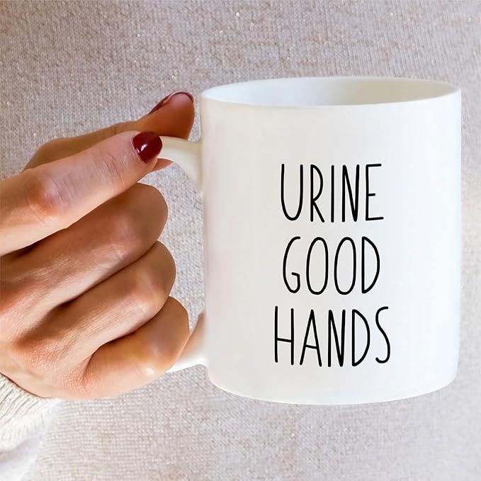 Retreez Funny Urologist Mug Gift Urology Doctor Urine Good Hands 11 Oz Ceramic Coffee Mug - Humor Sarcastic Motivational Inspirational graduation birthday gift for medics friend coworker him her dad