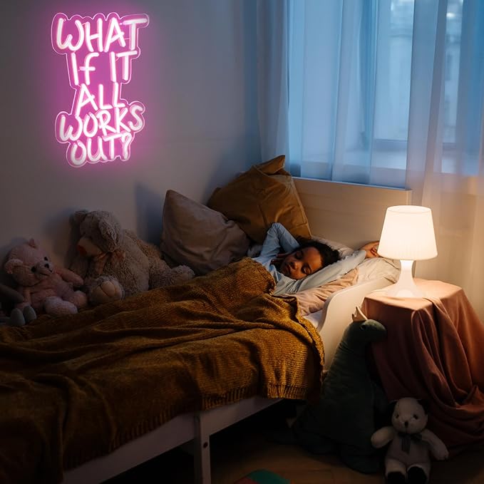 Pink Neon Signs for Wall Decor,Motivational Quotes LED Neon Sign Light, Bright Dimmable Inspirational Office Home Bedroom Wall Decor, Gifts for Kids Birthday