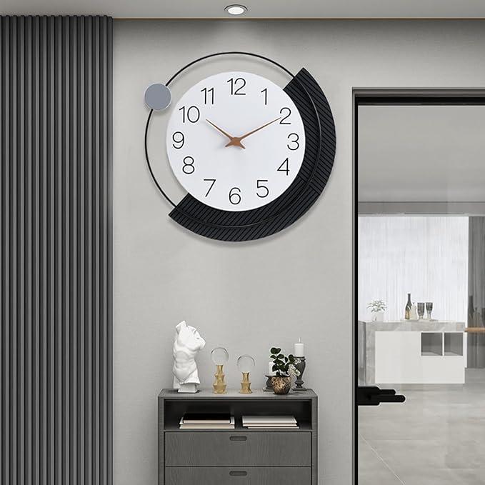 16inch Decorative Wall Clock, Silent Non-Ticking Quartz Battery Operated, Large Wall Clock for Living Room, Kitchen Home Bathroom Bedroom Wall Decor