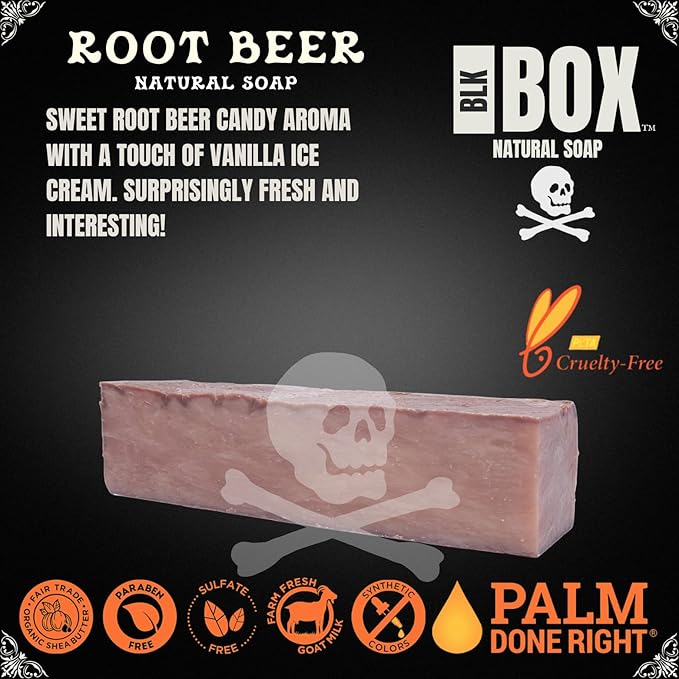 USA MADE Men's Natural Bar Soap 4.5-5oz Moisturizing Body Wash Bath & Shower Made from Natural Oils - Handmade Cold Process No Harsh Chemicals (ROOT BEER)