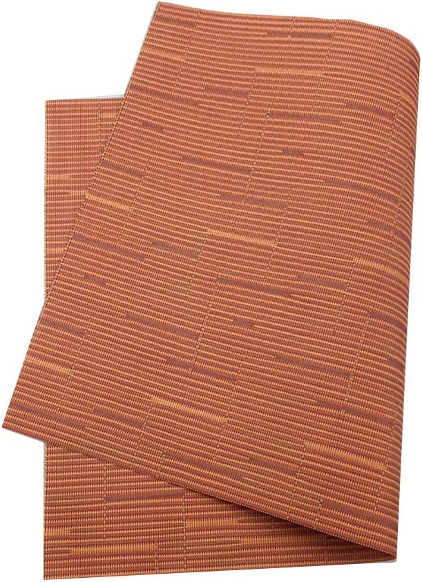 Exquisite Woven Vinyl Placemats for Dining Table Heat Resistant PVC Table Mats (Pack of 6, Orange)