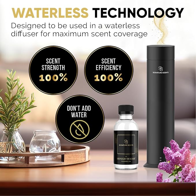 Luxury Hotel Diffuser Oil for Hotels and Homes - Aromatherapy Oils for use with an Essential Oil Diffuser at Home - Fragrance-Scent Diffuser Oil Blend (Midnight in Miami) 4.05fl oz (120ml)