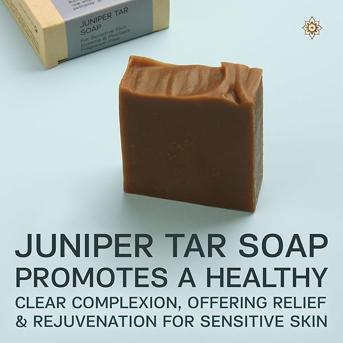 AUTHENTIC BATH & SOAP - Juniper & Pine Tar Soap Bar (2-Pack) | Handmade with Organic Pine, Coconut & Olive Oils | Vegan, Sulfate-Free, for Sensitive & Eczema-Prone Skin, 4.2 oz Each