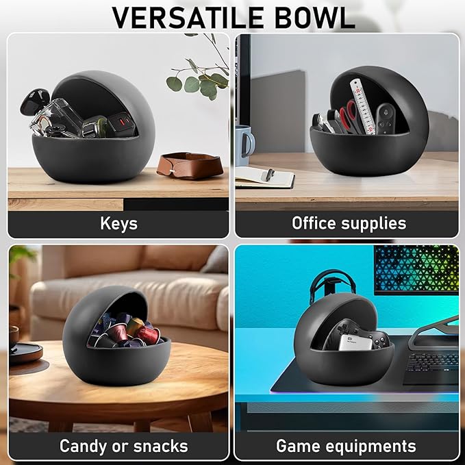 Decorative Black Candy Bowl For Kitchen Counter Key Bowl For Entryway Table Resin Multifunctional Modern Dish Halloween Decorations Indoor