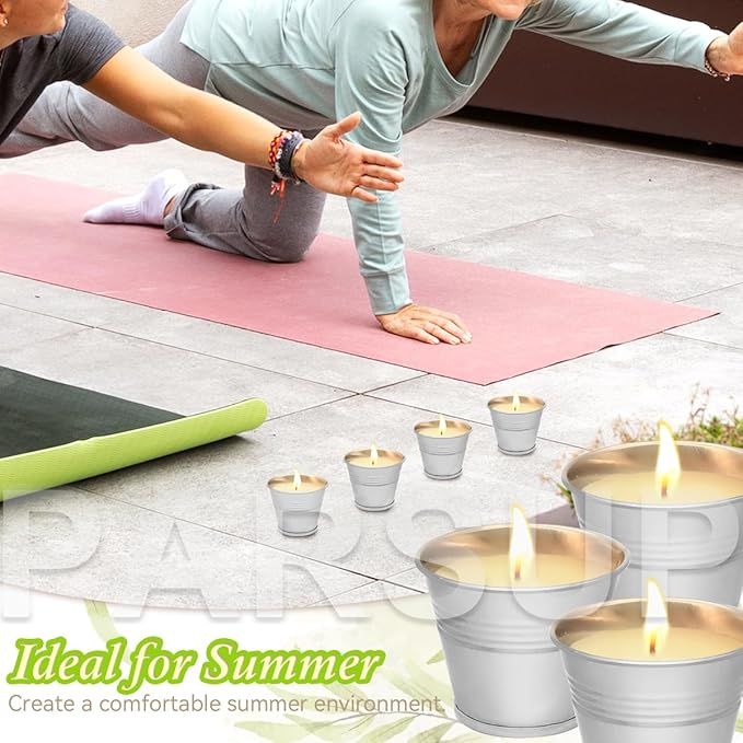 12 Pack Citronella Candles - Garden Citronella Scented Candles Outdoors, 120-180 Hours Burning, Natural Soy Wax, Portable Jar Candle Gift Sets for Home Patio Yard Indoors, Balcony, Camping