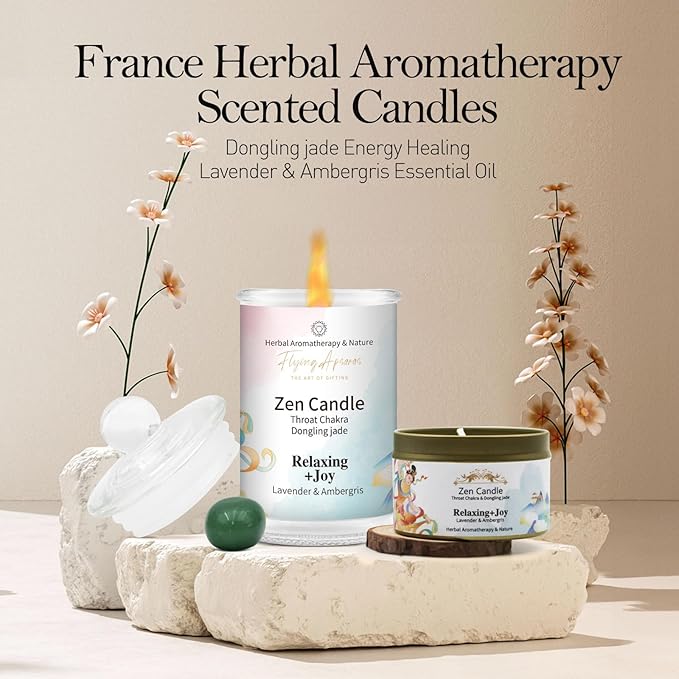 APSARAS Relaxation+Joy Scented Candles, Lavender, Ambergris Aromatherapy Spring Candle Sets for Women Gift for Bathroom, Candles for Home Scented,Burn Time