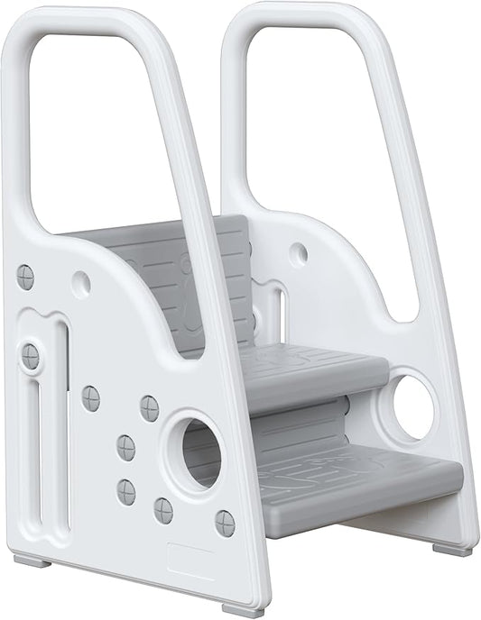 Toddler Step Stool for Bathroom Toilet Potty Training Children Step Ladder Step Stool for Kids with Safety Handles (three floor)