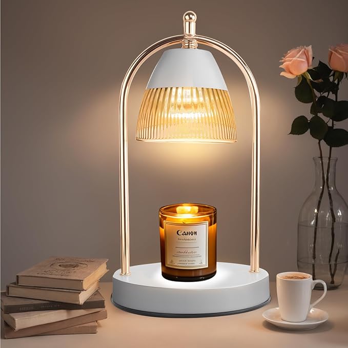 GEEZO Fragrance Candle Warmer Lamp,Electric Candle Warmer with Timer & Dimmer,Mom Christmas Birthday Gifts for Women, House Warming Gifts New Home Bedroom Decor