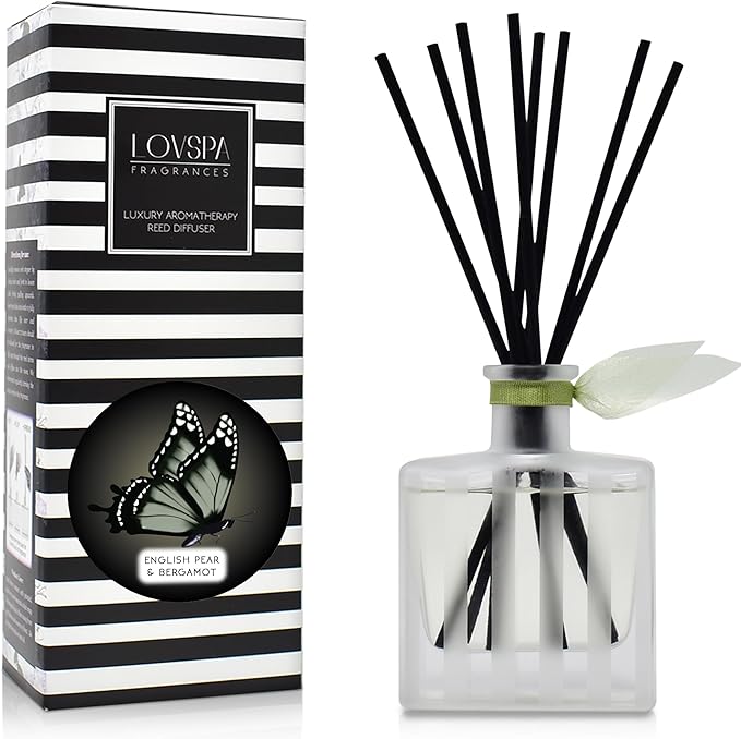 LOVSPA Eucalyptus Spearmint Reed Diffuser Set with Sticks - Eucalyptus, Spearmint & Rosemary - Made in The USA