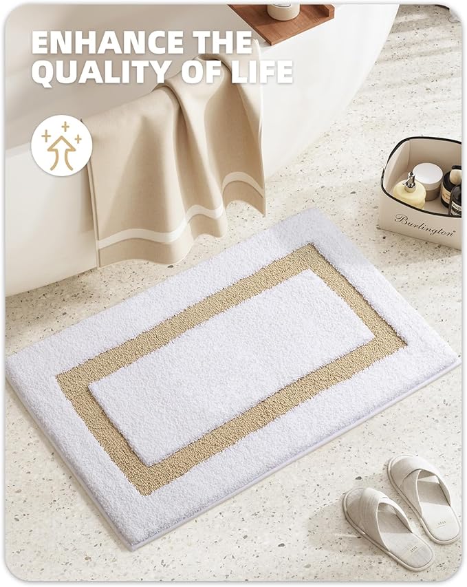 Color&Geometry Bathroom Rugs, Water Absorbent and Quick Dry Microfiber Bath Rugs-24"x36", Non-Slip, Machine Washable, Extra Soft Plush Bath Mats for Bathroom, Laundry Room, Shower and Tub