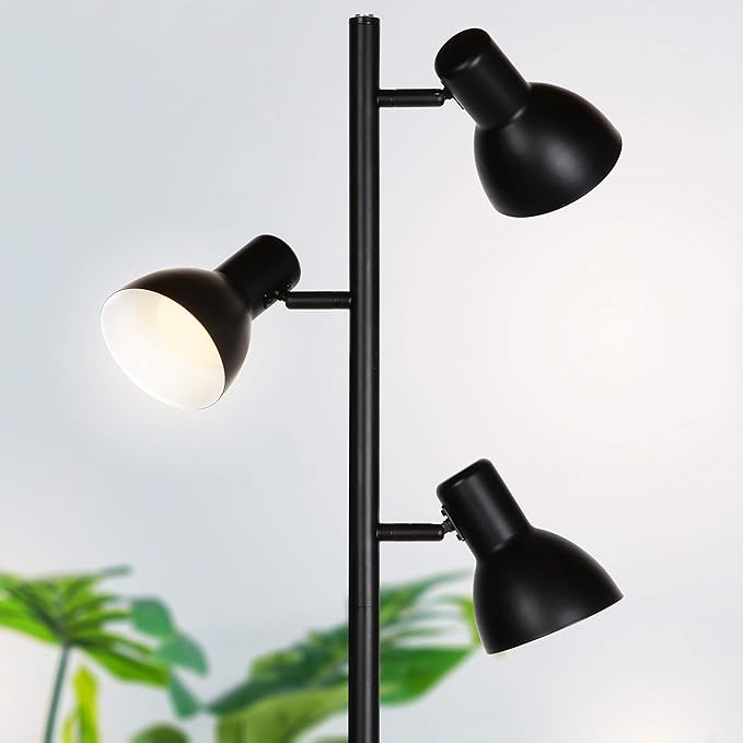 Brightech Ethan Dimmable Floor Lamp for Bedroom Reading & Living Room Decor - Modern LED Tall Tree Lamp for Offices - Black