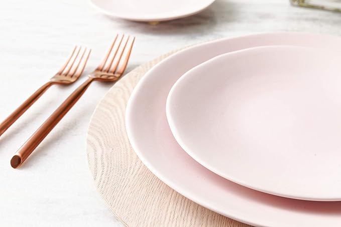 Fortessa Vitraluxe Dinnerware Heirloom Matte Finish Salad Plate 8-Inch, Blush, Set of 4 - STN.8000.8.02