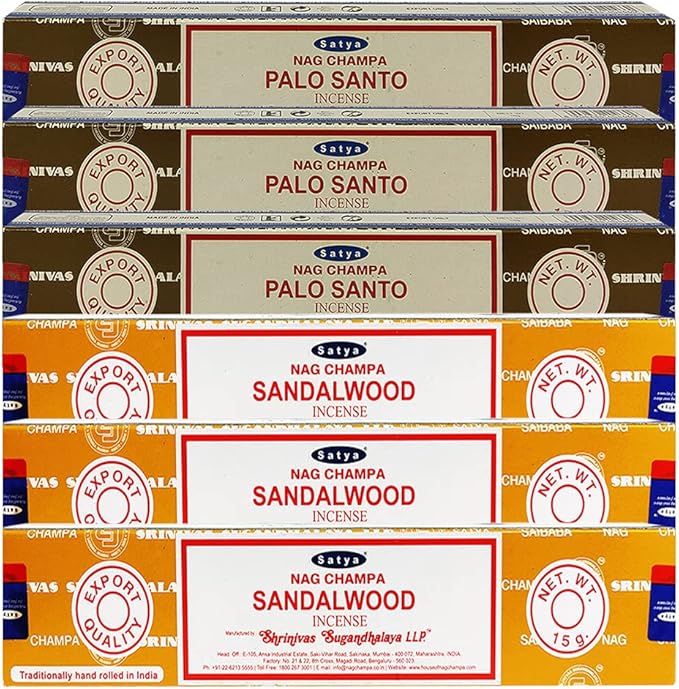 Palo Santo Sandalwood Incense Sticks & Holder Bundle Variety Pack from House of Nag Champa Incense Sticks and Trumiri