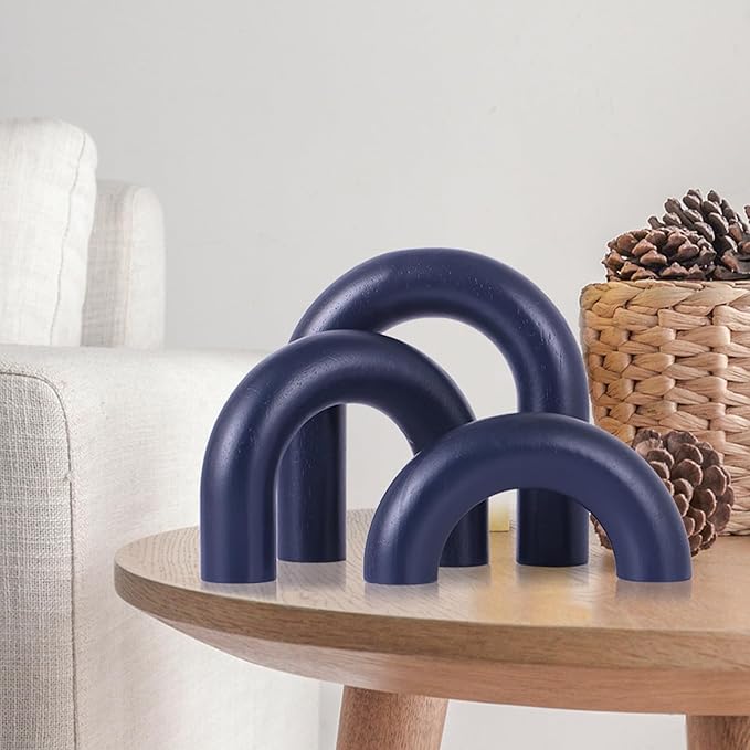 LCCCK Wooden Arch Book Decor Aesthetic, Boho Bookshelf Knot Decorative Object, Modern Home Wood Decor Accents, for Coffee Table, Wood Knot, Book, Bookshelf, Entrance, Mantel, Dining Table Centerpiece