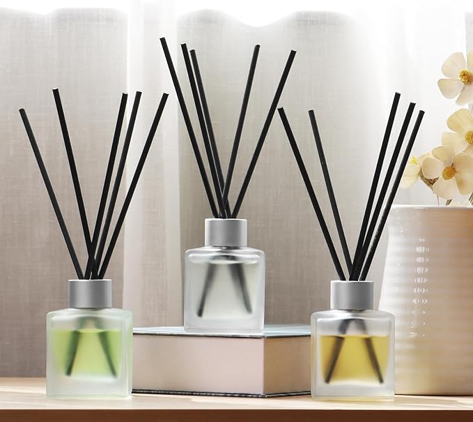 3-Pack Reed Diffuser Set, 100ml Linen/Citrus/Bamboo White Tea Scented Oil, Aroma Essential Oils with Diffuser Sticks, Long Lasting Bathroom Air Freshener, Home Fragrance for Room Decor