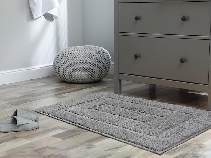 HOMORE Grey Bathroom Rug 24x36 Inch Soft Absorbent Microfiber Bathroom Runner Rug, Washable Bath Runners Rugs for Bathrooms Non Slip Bath Rugs for Shower Tub