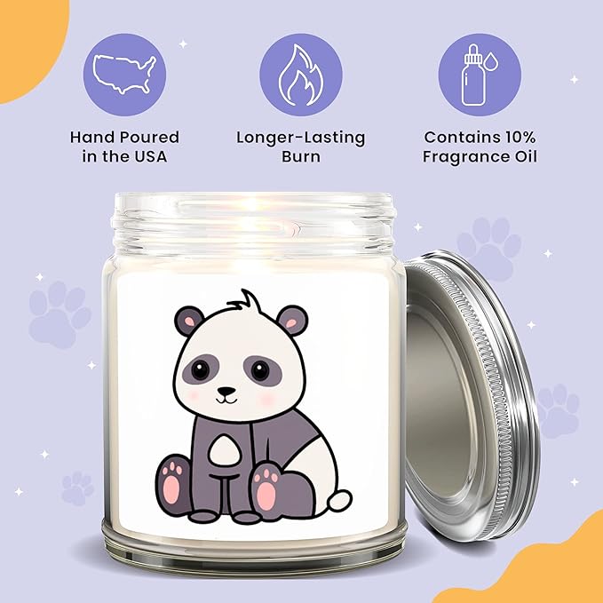 1OAK Lavender Scented Candles - Panda Candle - Panda Gifts for Women - Made in USA