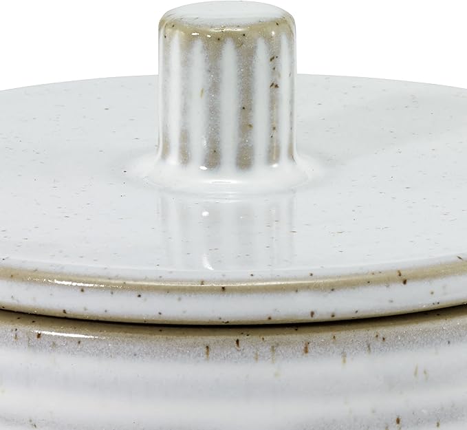 Avanti Linens - Covered Jar, Guest Bathroom Essentials, Modern Home Decor (Drift Collection)