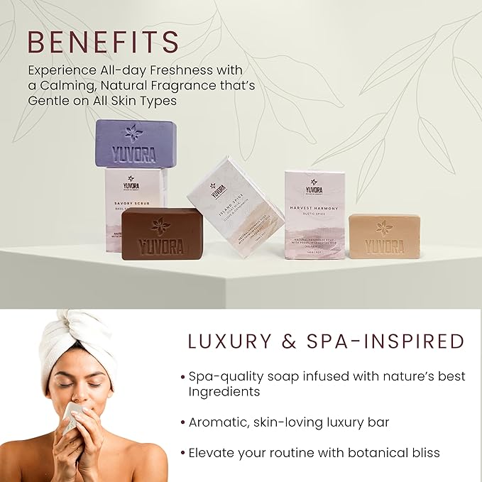 5 OZ Pack of 8 Pcs Women Natural Handmade Body Soaps Floral Radiance Long lasting Luxurious Scents with Natural Ingredients – Sulfate & Paraben Free, Vegan Multi Fragrance With Wooden Soap Dish