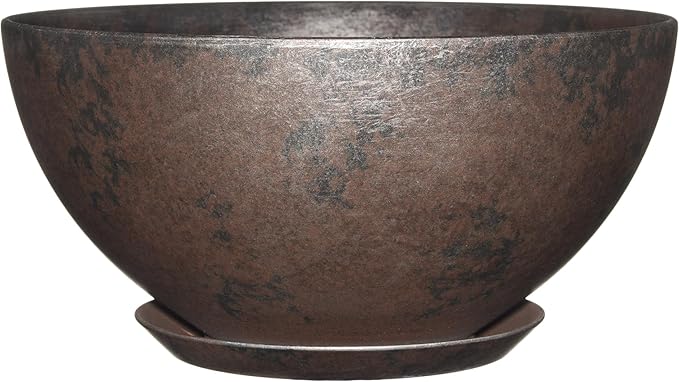 Classic Home and Garden Rosie Modern Planter w/Drainage - Contemporary Planter Bowls - Shallow Round Vases for Small Plants - Versatile Indoor & Outdoor Pots (10” Northern Lights)