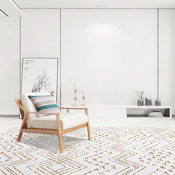 Area Rug Living Room Rugs Large Soft Boho Farmhouse Indoor Floor Rug (Beige, 6'x9')