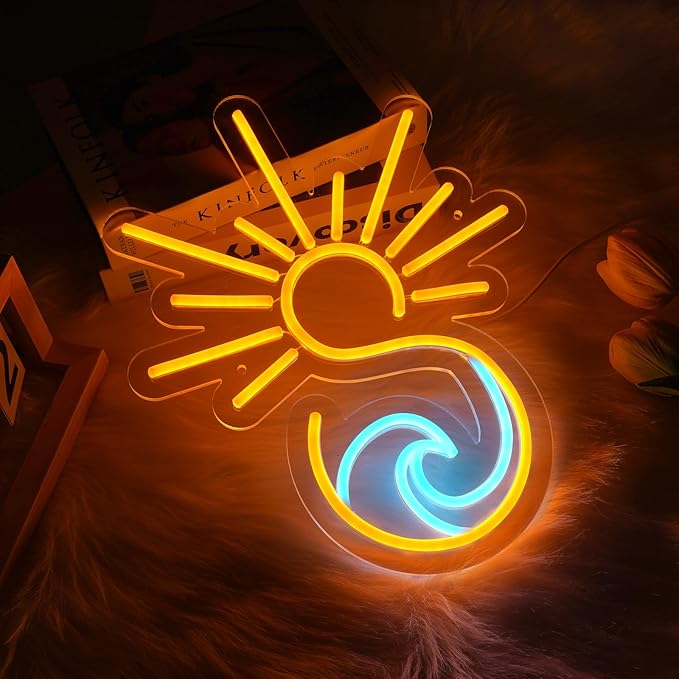 Sunrise Sunset Neon Sign with Cycle Timer Sunrise Wave Neon Signs for Man Cave Bedroom Home Birthday Party Christmas Wedding Living Room Party Bar Decor USB Powered