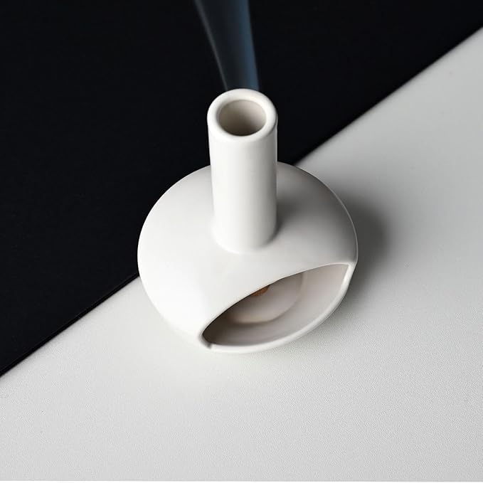 Handcrafted Palo Santo Holder Mini Chiminea Cone Incense Stick Burner Ceramic for Meditation Accessories Unique Design High Temperature Resistance Ideal for Yoga Aromatherapy Relaxation