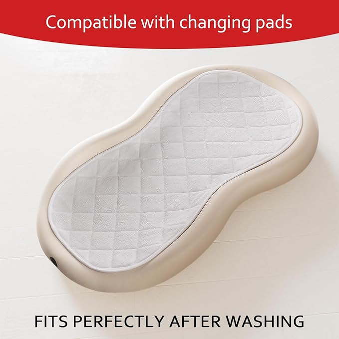Moonsea Quilted Thicker Changing Pad Liner 3 Pack Waterproof, Fit for Changing Pad Liners are Warm On a Baby's Back Non-Slip Design Reusable Pads Machine Washable, White