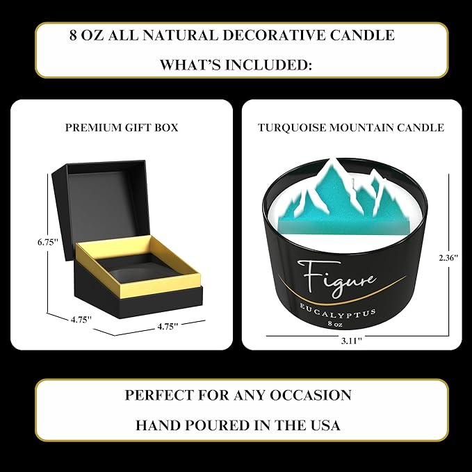 All Natural Aromatherapy Candle for Women & Men | Camping Candle | Repel Mosquitos | Beeswax & Organic Soy Wax Blend | Essential Oils | 100% Beeswax Wick | Premium Gift Box | Teal Mountain Eucalyptus