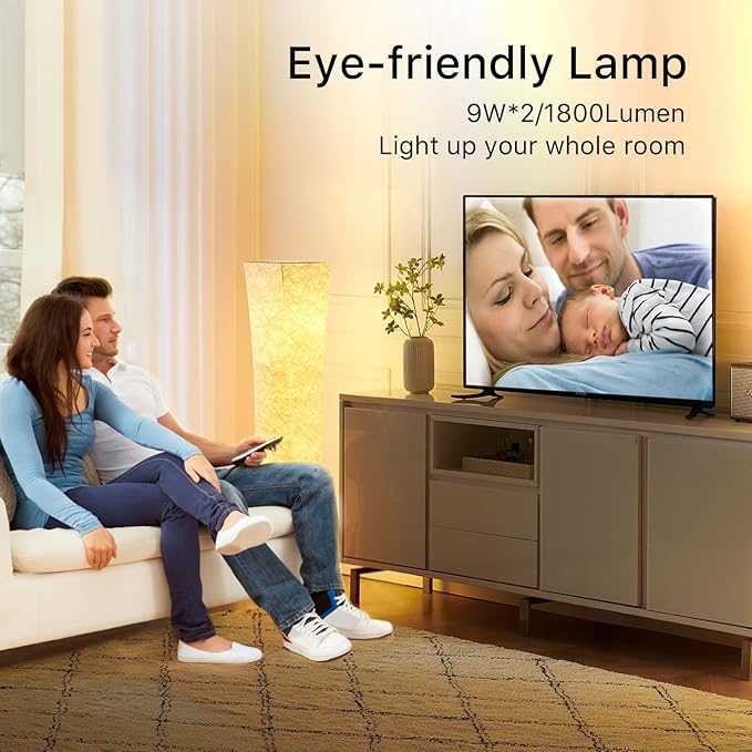 chiphy Floor Lamp, 52" Tall Standing Lamp, 3 Levels Adjustable Brightness LED Bulbs, Column Floor Light, Purple Gradient Fabric Lampshade, Home Decor for Living Room, Bedroom, Kids Room