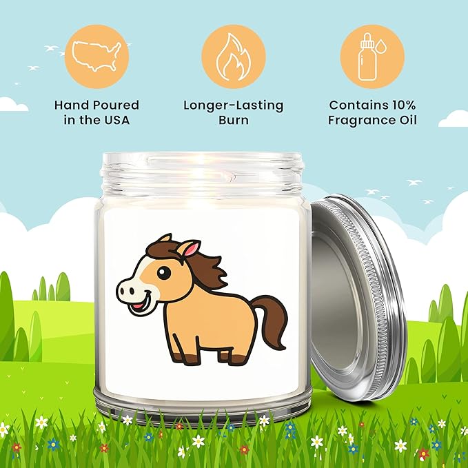 1OAK Lavender Scented Candles - Horse Candle - Horse Lover Gifts for Women Unique - Made in USA