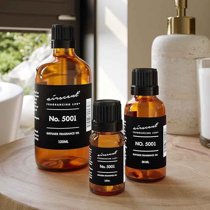 AirScent Baccarat Rouge Inspired Diffuser Oil - Perfume Dupe - Premium Fragrance Oil No. 5001 for Ultrasonic and Waterless Diffusers and Crafting - 30 mL, 1 fl oz Glass Dropper Bottle