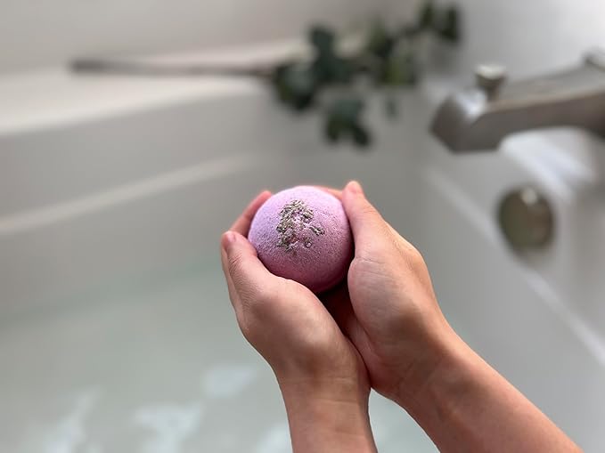 Handmade Bath Bombs Gift Set 3pcs, Lavender Orange Scent, Scented with Essential Oils, Gift for Women
