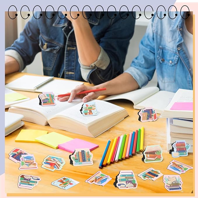 30 Pcs Bookish Magnetic Bookmarks Book Lover Gifts Cute Page Markers for Librarian Bookish Book Club Lover Gifts Markers Accessories