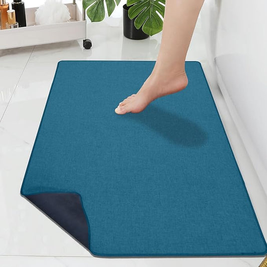 Yancorp 16"x26" Ultra Thin Bathroom Rugs,Low Profile Bath Mat Non Slip Fit Under Door Super Absorbent Shower Rug Washable Indoor Door Mat Small