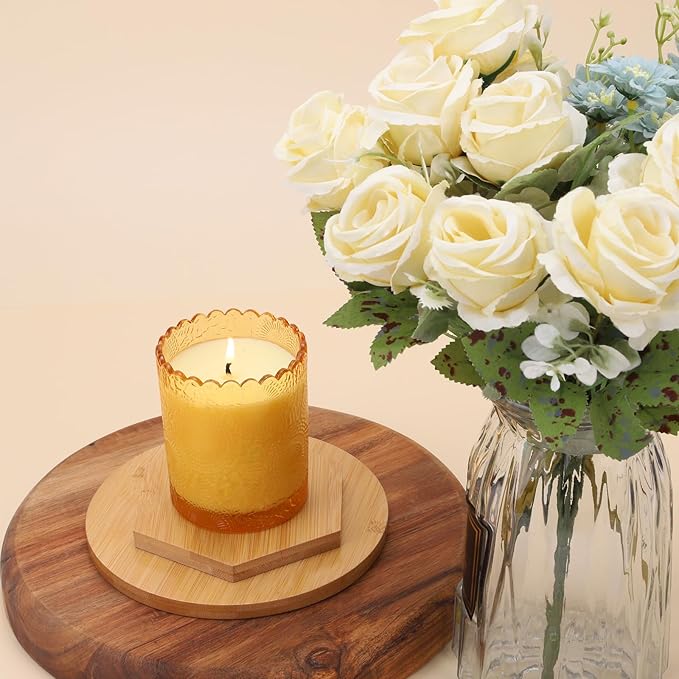 Scented Candles Natural Soy Candle for Home Large Glass Jar Candles 8oz Single Wick Candle Over 50 Hours of Burn Time for Creating Relaxing Ambience & Holiday Gifting(Citrus)