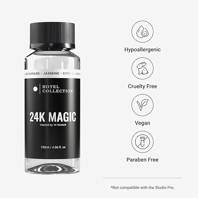 Hotel Collection Essential Oil Scent - Scent Includes Italian Bergamot, Lemongrass & Jasmine - Aromatic Oils for a Room Diffuser & Air Freshener - 24K Magic, 4.5 fl oz